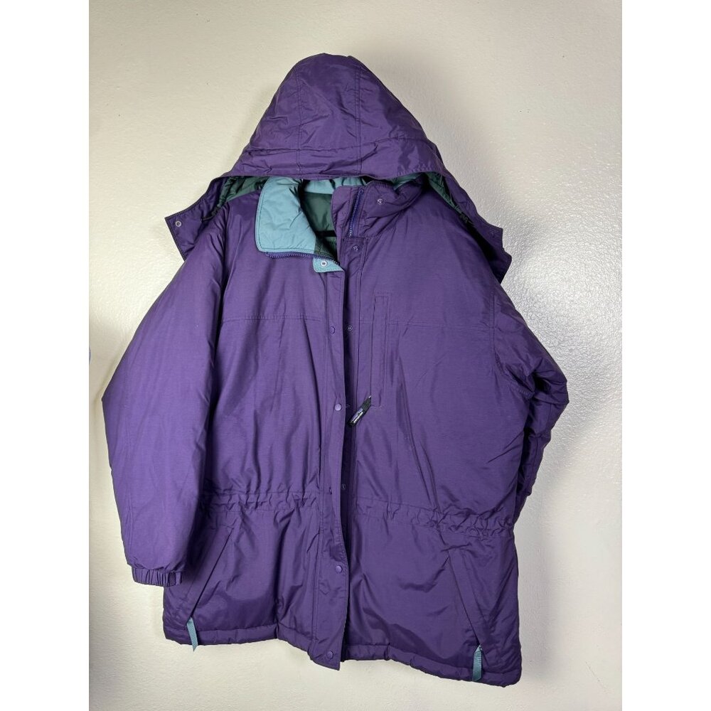 Vintage Patagonia Womens Guide Parka Coat Jacket Size Large Purple Hooded Puffer
